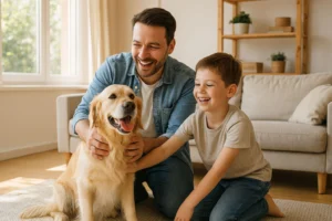 cane con famiglia